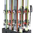 Ski Storage Rack for Garage, 8 Pair Heavy Duty Steel Freestanding Ski Storage Organizer, Indoor Ski Holder Racks for Home and Garage Storage