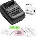 cabaro Label Maker Machine with Tape, 2 Inch Bluetooth Thermal Label Printer, Portable Inkless Sticker Printer for Small Business Office School Home, Barcode Address Logo Labeler for Phone, Black