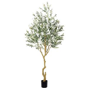 Tall Faux Olive Tree8ft96in Realistic Potted Silk Artificial Olive Tree Fake Olive Trees Indoor with Green Leaves and Big Fruits for Home Office Living Room Stairs Patio Decor.
