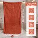 4 Pcs Extra Large Bath Towel Set 40x80'' Oversized Bath Sheet for Adult Microfiber Quick Dry Fluffy Absorbent Blanket with Hanging Loop for Pool Gym Body Shower(Neutral Earth Styles)