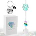 Pet Memorial Suncatcher with Opal Paw Crystal Pendant | Loss of Dog Cat Sympathy Gift, Rainbow Maker Window Hanging Ornament for Bereaved Pet Owners