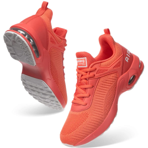 AKK  Women's Sneakers - Air Athletic Running Shoes, Mesh Non Slip, Breathable Gym Work Tennis Shoes, Orange, Size 9.5