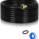 25FT Dehumidifier Drain Hose with 3/4 Inch FHT Connector, featuring Rust-Resistant Brass Fittings for Leak-Proof Connection, Perfectly Compatible with Most Dehumidifier Brands7 Length Options (Black)