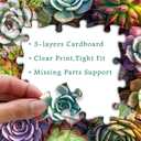 Succulent Puzzles for Adults, PICKFORU Round Flower Succulent Jigsaw Puzzles 1000 Pieces, Unique Circle Plant Adult Puzzles as Wall Decor