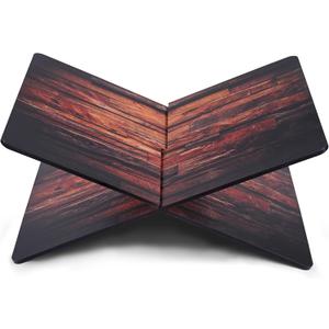 Wood Grain Book Stand 2-Piece Acrylic Book Holder12.5 x 9.5X 5.5 in Reading Open Large Display Stand for Cookbook Art Book Bible Guest Book Coffee Table