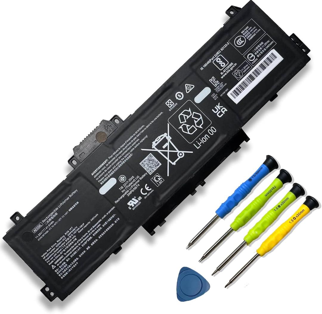 41.04Wh AE03XL N21969-005 Laptop Battery Replacement for HP 240 G10 245 246 250 255 256 G10 14-EE 14-EM 14Z-EM 14-EP 15-FC 15-FD Series HP 15 A11U A11UD GF66 11UD GF76 Pulse HSTNN-WB0D 11.25V 3467mAh