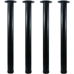 QLLY 24 inch Adjustable Tall Metal Desk Legs, Office Table Furniture Leg Set, Set of 4 (Black)
