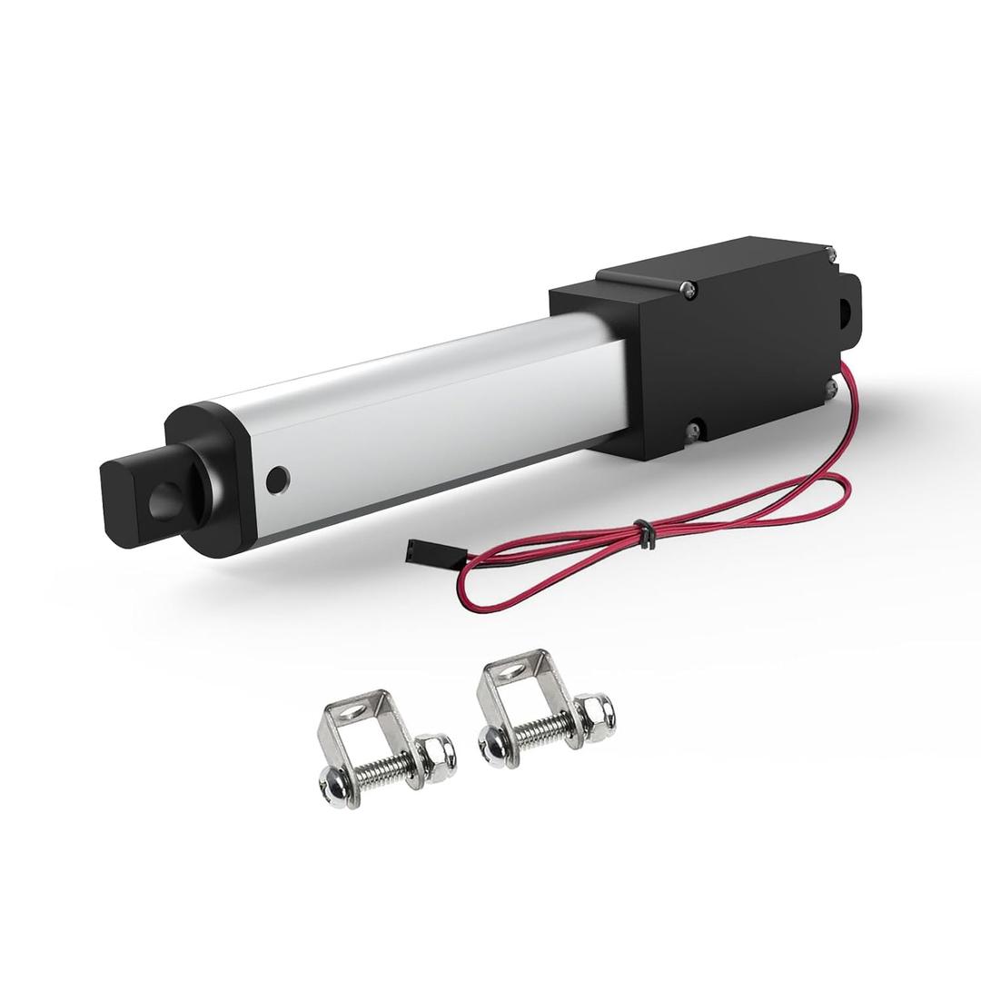 1 Inch 28lbs Mini Stroke 12V Electric Linear Actuator 4mm/sec Linear Motion Actuator with Brackets for Cabinets, Robotics, Home Automation, Window Opener(120N, 25mm)
