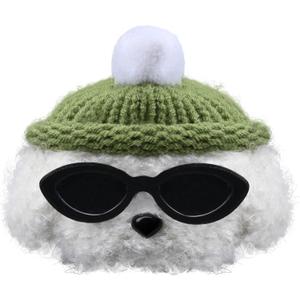 Plush Case Cover Compatible with Apple Airpods pro 3 Handmade Knitted Cartoon Creative Funny Cute Earbuds Headphone Cases (MJ-BG+Green,for Airpods pro 3)