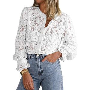 PRETTY GARDEN Women's Blouse Color White Size M