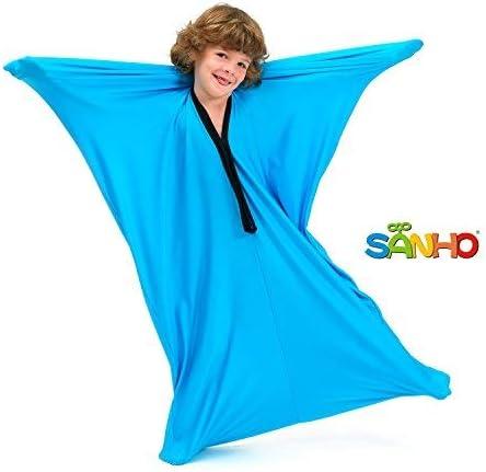 SANHO Sensory Sock Body Sock,Small,3-5 Years, 40" H x 27" W,Good for Height:30"-41",Perfect for Children with Sensory Processing Disorder,Updated Version,Bright Blue