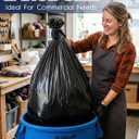 120 Count 55 Gallon Contractor Garbage Bags, Heavy Duty & Tear-Resistant Commercial 55 Gallon Black Trash Bag, Super Sturdy Large Trash Bags, Construction Bag for Commercial, Outdoor, Lawn and Leaf