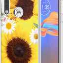 Phone Case for Moto G Stylus, Motorola G Stylus Case for Girls, Slim Shockproof Clear Floral Pattern Soft Flexible TPU Back Phone Protective Cover for Motorola Moto G Stylus 2020 (Sunflower)