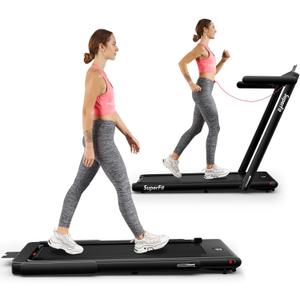 Goplus 1100W Folding Treadmill Electric Motorized Power Fitness Running Machine w/Support (Black)