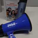 Pyle PMP21BL Portable Megaphone Speaker Siren Bullhorn - Compact and Battery Operated with 20 Watt Power, Microphone, 2 Modes, PA Sound and Foldable Handle for Cheerleading and Police Use, Blue