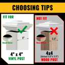 VIVIDA 4" x 4" Vinyl Fence Post Cap (Actual 4" x 4"), New England Pyramid Post Cap, PVC Square Top Cover, for Vinyl Fences, Mailboxes & Decks, White, 2 Pack