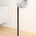 KES Extra High Black Toilet Paper Holder Freestanding 26", Toilet Paper Holder Stand with Natural Marble Base, Floor Free StandingToilet Paper Holder 18/8 Stainless Steel Matte Black, BPH284S66-BK