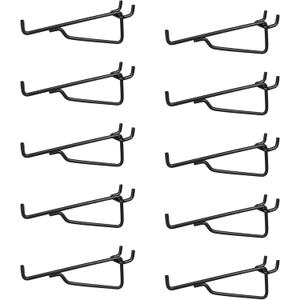 G.CORE Pegboard Shelf Hooks, 10-Pack 6" Black Peg Board Brackets, 1/4" Peg Board Organizer Accessories, Peg Hooks Assortment Various Tools Storage Arrange System for Garage Craft Workshop Workbench