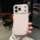 for iPhone 17 Pro Max Case Striped Phone Cases Cute Women Girly Trendy Shockproof Slim Soft TPU and Hard PC Protective Cover Orange