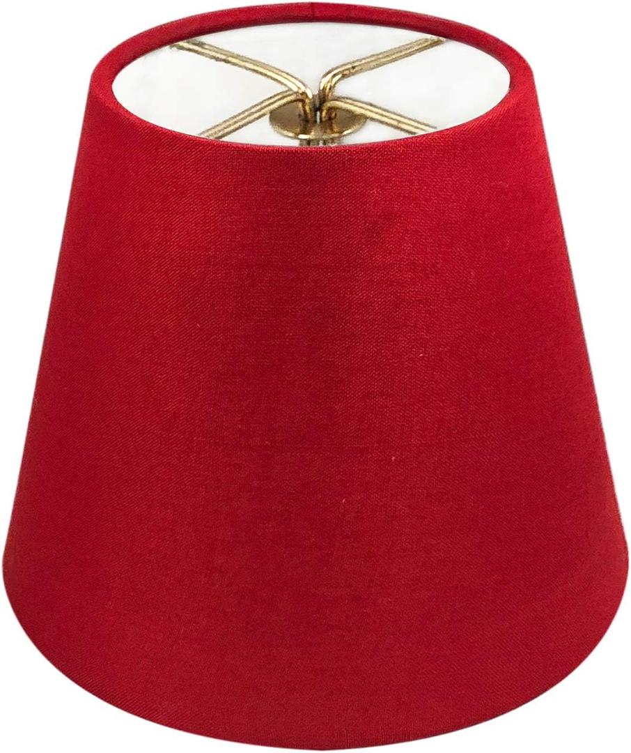 Royal Designs, Inc. CS-1103-6RED Textured Linen Empire Chandelier Shade, 4 x 6 x 5.5, Red