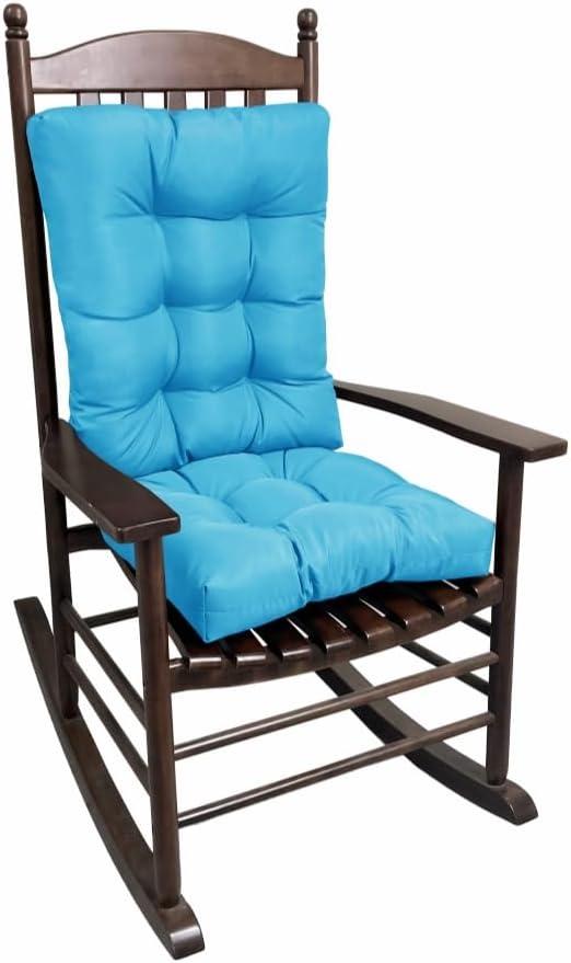 Rocking Chair CushionOverstuffed Seat Back Cushion PadSoft Thickened Patio Chair Cushions for Indoor/Outdoor (1, Sky Blue)