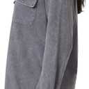 WallFlower Casual Fleece and Plaid Shackets Jackets Juniors for Women, Soft Button-Down (Gray, S)