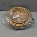 Round Rattan Fruit Baskets Woven Storage Bowls Key Holder Stackable for Shelf Kitchen Tabletop Natural Set of 3