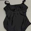 AI'MAGE One Piece Swimsuit Women 2025 Tummy Control Bathing Suits Ruched Modest Full Coverage Swimwear Black