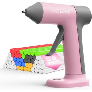 Mothers Day Gift, Cordless Hot Glue Gun Gifts Kit for Mom Grandma, 30s Fast Heating & 50PCS Premium Mini Glue Sticks, Rechargeable, Compact & Portable, Auto Shut-Off, Perfect for DIY, Crafts & Repairs (Pink)