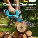 SEESII Electric Chainsaw Cordless 12-inch, Handheld Chain Saws with 2 x 4.0Ah Battery, Tree Saw with Tool-free Chain Tension, Auto Oiling for Wood Cutting Trimming Branch