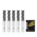 SPEED TIGER Micrograin Carbide Square End Mill - 4 Flute - ISE3/16 4T (5 Pieces, 3/16") - for Milling Alloy Steels, Hardened Steel, Metal & More  Mill Bits Sets for DIYers & Professionals