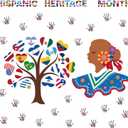 Outus 57 Pieces Hispanic Heritage Month Classroom Bulletin Board Decor Set Spanish English Hispanic Heritage Month Cutouts with Glue Point for Wall Bulletin Board School Classroom Home Decorations