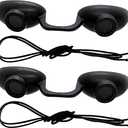 3 PCS Red Light Therapy Glasses, Half - clear Eyes Protection for Tanning Bed Goggles, Safety Glasses for Sunbathing & Laser Beauty Treatment, Black Wearing length adjustable Protective Goggles