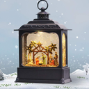 GenSwin Nativity Musical Lighted Water Lantern Christmas Snow Globe with 6 Hour Timer, Battery Operated & USB Powered Singing Swirling Glitter Snow Globe Lantern Christmas Holiday Home Decor Gift(11”)