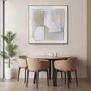 SHEYOYE Neutral Abstract Wall Art Canvas  Beige and Cream Geometric Artwork for Modern Living Room Wall Decor, Minimalist Neutral Wall Art for Bedroom or Office 40x40Inch (Taupe)