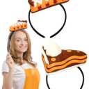 2 Pcs Thanksgiving Pumpkin Pie Costume Thanksgiving Funny Hairband Pie Party Favor Supplies Fall Costume Dress up Headband