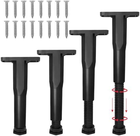 HARSKIYER 4 Pcs 8.3-15 Inch Adjustable Bed Frame Support Legs, Bed Center Support Bed Replacement Parts, Adjustable Height Legs for Slats, Sofa, Couch no screws