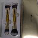 DUcare Makeup Brushes Duo End Foundation Powder Buffer and Contour Brush Synthetic Cosmetic Tools 2Pcs (D01)
