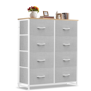 8-Drawer Dresser, Clothes Dresser Tower & Classification Storage for Bedroom, Living Room, Gray