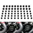 Motorcycle Bolt Covers Engine Bolt Head Toppers Caps Kit Fit for Harley M8 Touring Road King Street Glide Road Glide Electra Glide Softail 2018-2024 60pc Black