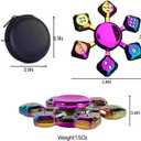 2 x Fidget Spinner, RizzRosa Metal Fidget Spinner for Party Favors,Upgrad Luminous Stickers Fidget Spinners, Suitable for Travel, Friends Gathering, Decompression, Desktop Games,Noctilucent (Silver)