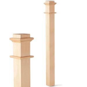 3 x 48 Wood Box Newel Stair Newel Post Solid Poplar Notched Interior Railing Newel Stair Post Wood Balusters for Staircase Handrails