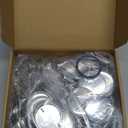 Tondiamo 100 Sets 58 mm/ 2.25 Inch Button Maker Keychains Supplies Metal Button Badge Sets Including Metal Shell, Plastic Film, Backing Parts, Keychain for Maker Machine DIY Christmas Gifts