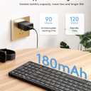 Samsers Foldable Bluetooth Keyboard with Numeric Keypad, Full-Size Wireless Folding Keyboards with PU Leather, Portable Travel for iOS Android Windows Mac OS, Support 3 Device(BT5.1 x 3)-Black