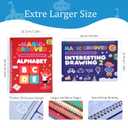 Magic Grooved Writing Practice for Kids Ages 3-8,Jumbo Reusable Grooved Handwriting Workbooks Kit(7 Books+Pens),Learn to Write Letters, Numbers, Math & Drawing,10.2"x7.3" Large Size