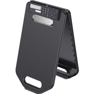 Calculator Storage Clipboard with Handle, Plastic Compartment Hold 200 Letter Sized Paper, Heavy Duty Sturdier Smooth Writing Portable Paperwork Office Classorm Supply for Coache, Contractor
