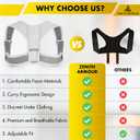 Back Posture Corrector for Men and Women - Adjustable Straightener for Mid, Upper Spine Support - Neck, Shoulder, Clavicle and Back Posture Brace - Breathable, Cushion, Machine Washable