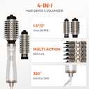 3 in 1 Rotating Hair Dryer Brush, Auto Rotating Blow Dryer Brush Spinning with 2 Brushes (2" & 1.5"), Negative Ionic Brush Blow Dryer, Round Brush Blow Dryer Volumize Curling 100-120V