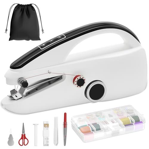 Bearfire Handheld Sewing Machine Heavy Duty & Portable, 2-Speed Mini Sewing Machine with Sewing Kit & Storage Bag for Beginners, Adults, DIY, Home, Travel, Quick Clothing Repairs