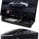 WEIPIN for Tesla Cybertruck Under Screen Organizer - [100% Stability & Easy Installation] for 2024 2025 Cybertruck Screen Storage Box Console Tray with Anti-Slip Liquid Silicone Mat - Black